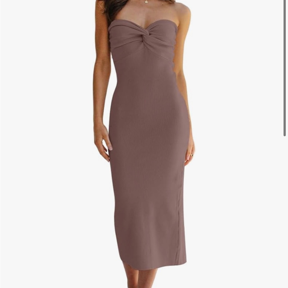 Elegant Brown Midi Dress